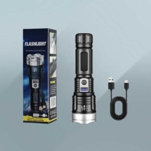مصباح يدوي متعدد الوظائف LED – قابل لإعادة الشحن ويعمل كباور بانك